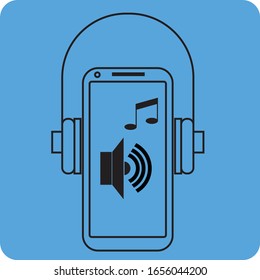 phone music logo design, icon for an app and website, scalable and print ready format.