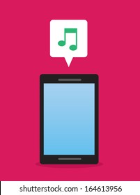 Phone with music note icon 