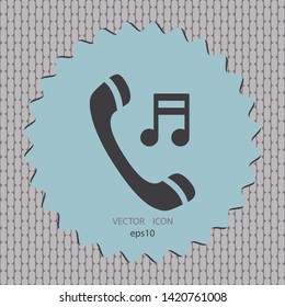 Phone music vector icon, web design element