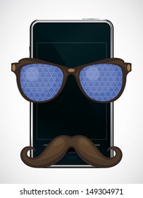 phone with mustache