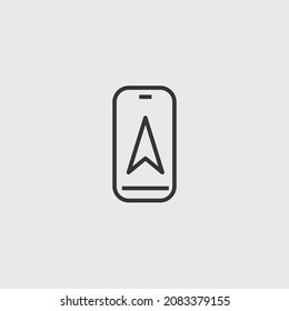 seguimiento de iconos vectoriales del pin de navegación telefónica y mapa gps