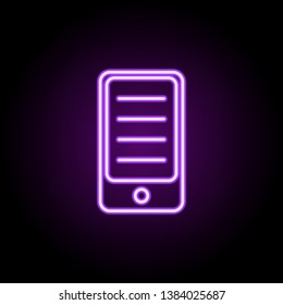 phone neon icon. Elements of media, press set. Simple icon for websites, web design, mobile app, info graphics