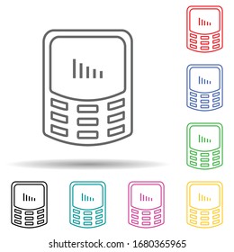 Phone, network multi color set icon. Simple thin line, outline of telecommunication icons for ui and ux, website or mobile application