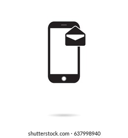 phone new letter vector flat icon