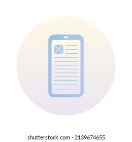 Phone News Circle Icon. Vector Illustration of Telephone.