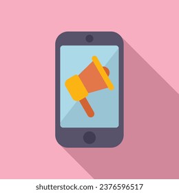 Phone news icon flat vector. Online message. Media like