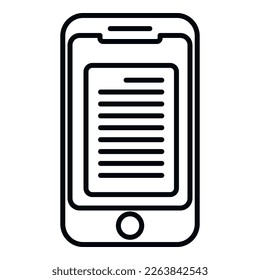 vector de contorno de icono del periódico del teléfono. Inteligente en línea. Personas de la red