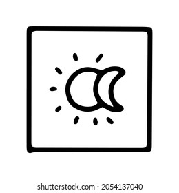 phone night mode line vector doodle simple icon