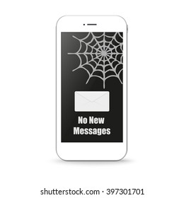 Phone no sms with shadow on a transparent background