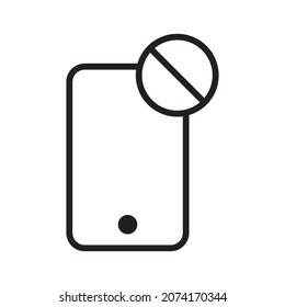 phone not allowed icon vector sign design