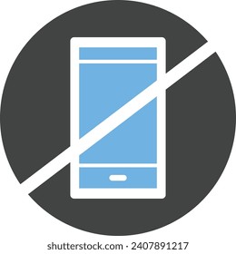 Imagen vectorial de icono No permitido por teléfono. Adecuado para aplicaciones web móviles y medios de impresión.