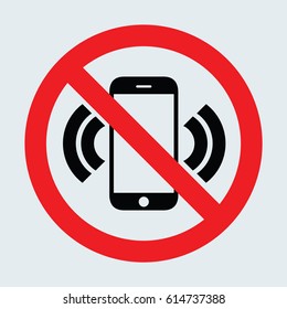 Phone not allowed sign gray