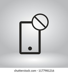 phone is not allowed vector icon 10 eps