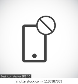phone is not allowed vector icon 10 eps