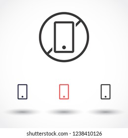 phone is not allowed vector icon 10 eps
