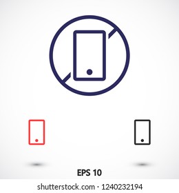 phone is not allowed vector icon 10 eps