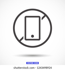 phone is not allowed vector icon 10 eps