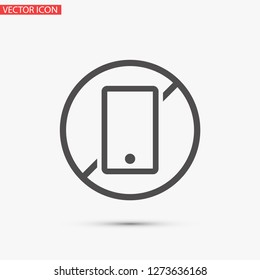 phone is not allowed vector icon 10 eps