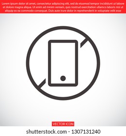 phone is not allowed vector icon 10 eps