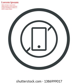 phone is not allowed vector icon 10 eps , Lorem ipsum Flat design
