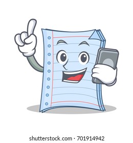With phone notebook character cartoon style