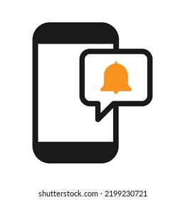 phone with notification. Alert message on smartphone screen. New notification arrived. Notification concept of new message or other notice. Unread email. Vector illustration