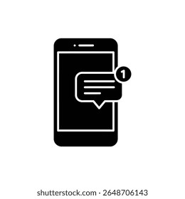 Telefone Com Ícone De Bolha De Notificação Representando Alerta De Chamada De Entrada