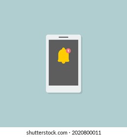 Phone notification flat design. New notification