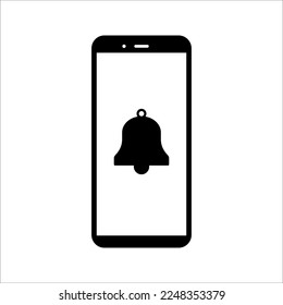 phone with notification icon. Notification concept of new message or other notice.  Vector illustration on white background