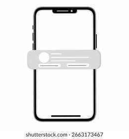 Phone Notification Popup Vector on Smartphone Screen