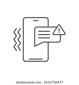 Phone notifications icon in flat style. Smartphone with new notice vector illustration on isolated background. Reminder message sign business concept.