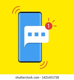 Phone notifications, new message received concept Vector Icon