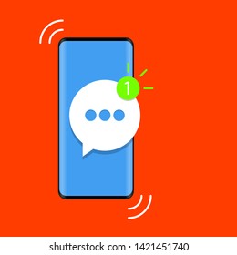 Phone notifications, new message received concept Vector Icon