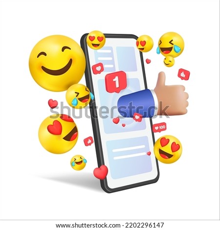 Phone with Notifications. Reminder design mockup. Email marketing, online advertising concept. 3D Web Vector Illustrations.