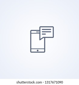 Phone notifications, vector best gray line icon on white background, EPS 10