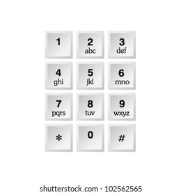 phone number with alphabet kayboard vector illustration