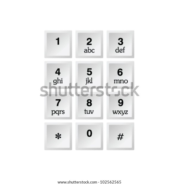 Phone Number Alphabet Kayboard Vector Illustration Stock Vector ...