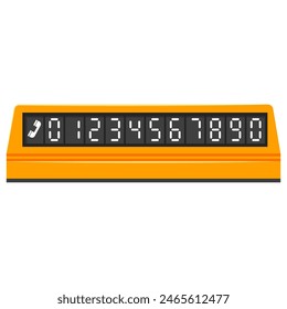 Phone number card plate for parking vector illustration isolated on a white background.