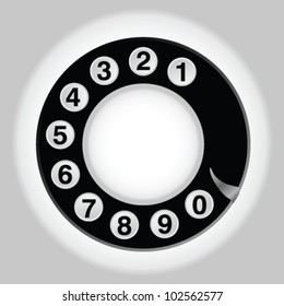 phone number in circle old telephone art vector illustration