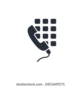 phone number icon. vector.Editable stroke.linear style sign for use web design,logo.Symbol illustration.