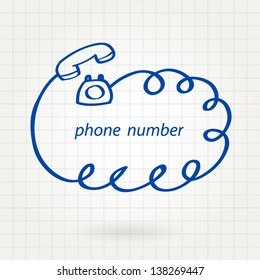 phone number icons element sketch