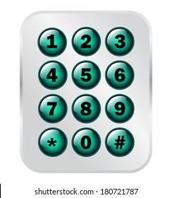 Phone Number Key Pad On Semitransparent Panel