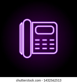phone number neon icon. Elements of hotel set. Simple icon for websites, web design, mobile app, info graphics