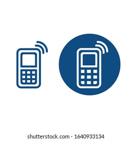 Phone number symbol. Two options. Vector blue icons.