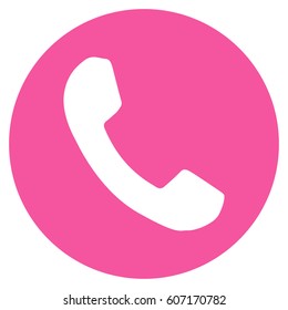 Phone Number vector icon. Flat pink symbol. Pictogram is isolated on a white background. Designed for web and software interfaces.