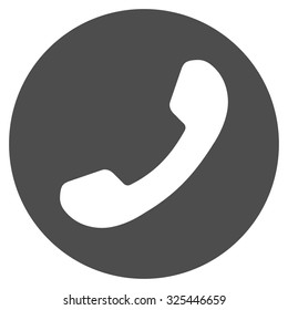 Phone Number vector icon. Style is flat symbol, gray color, rounded angles, white background.