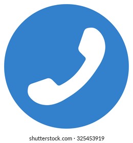 Phone Number vector icon. Style is flat symbol, cobalt color, rounded angles, white background.