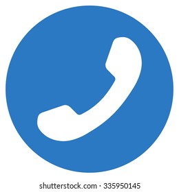 Phone Number vector icon. Style is flat symbol, smooth blue color, rounded angles, white background.