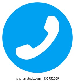 Phone Number Vector Icon. Style Is Flat Symbol, Blue Color, Rounded Angles, White Background.