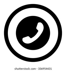 Phone Number vector icon. Style is flat rounded symbol, black color, rounded angles, white background.